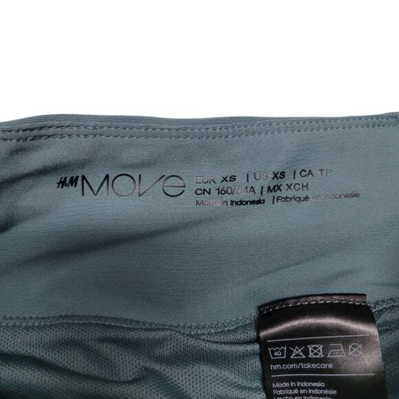 H&M Shorts Mesh Zip Drawstring Athletic Summer Womens XS Blue Green Tiny Small - Picture 7 of 10